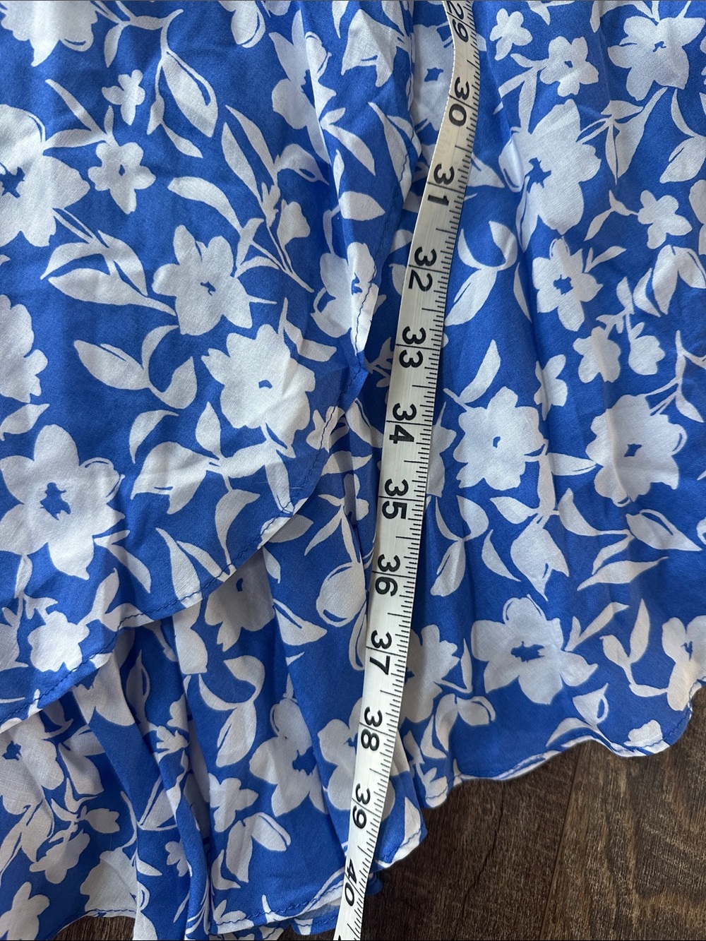 Draper James Blue and White Floral Wrap Dress - Picture 16 of 16
